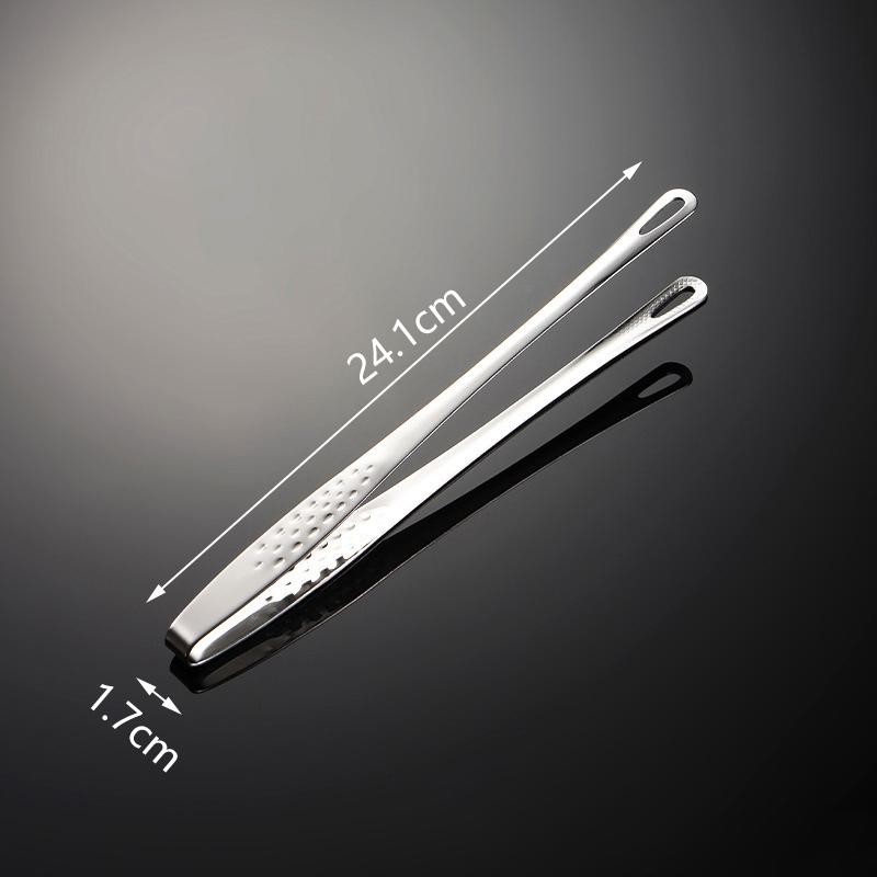 1Pc Edelstahl Lebensmittel Zange Langen Griff Nicht-Slip Grill Zange Steak Zange Küche Kochen Werkzeuge Küche Zubehör 24cm silber