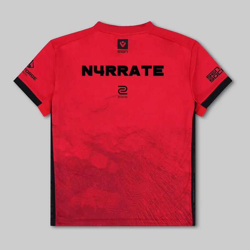 Valorant Sentinels Esports Gaming Uniform Trainings-T-Shirt Kurzarm Jungen Rundhalsausschnitt Sweatshirt Lauftops TENZ Turnier-T-Shirts 4XL red