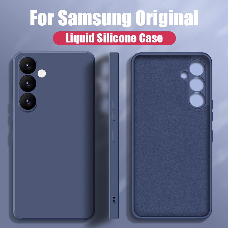 Für Samsung A56 A16 A36 A55 A15 A35 A54 5G Hülle Flüssigsilikon Handyhülle Für Samsung Galaxy S25 Ultra S24 FE S23 S22 S26 S21 A17 A37 A57 Cover Candy Galaxy S23 grau