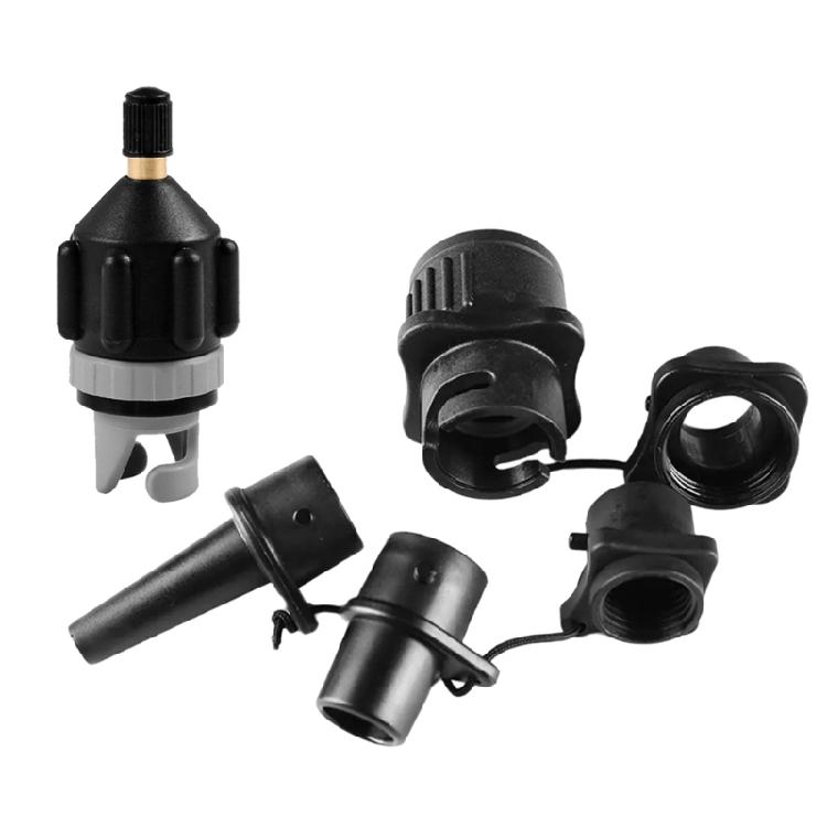 Stand-Up-Paddle-Pumpen Adapter Schlauchboote Luftpumpen Konverter Ersatz-Luftventile Adapter mit 4 Luftventilen Düse schwarz