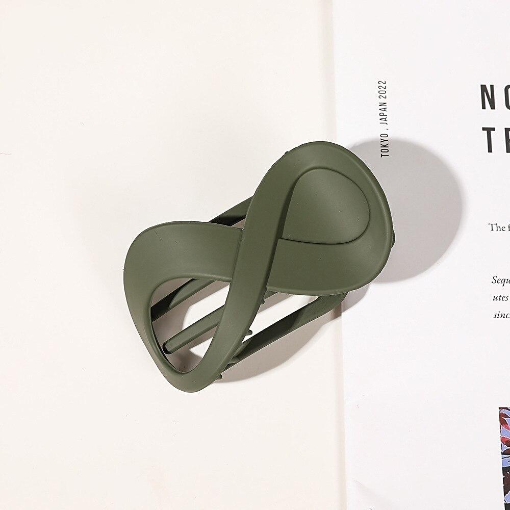 Trend PC Haar Clip Einfache 8-förmigen Unendlichkeit Styling Halter Shark Haar Klaue Clip Haar Zubehör Für Frauen 2022 neue Style A grün
