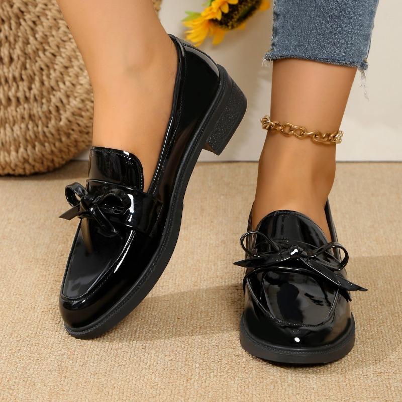 Übergröße Schuhe Damen Slipper Damen High Heels Outdoor Casual Pumps Damen Schleife Runde Zehenpartie Slip-on Niedrige Absatzschuhe Damen 38 schwarz