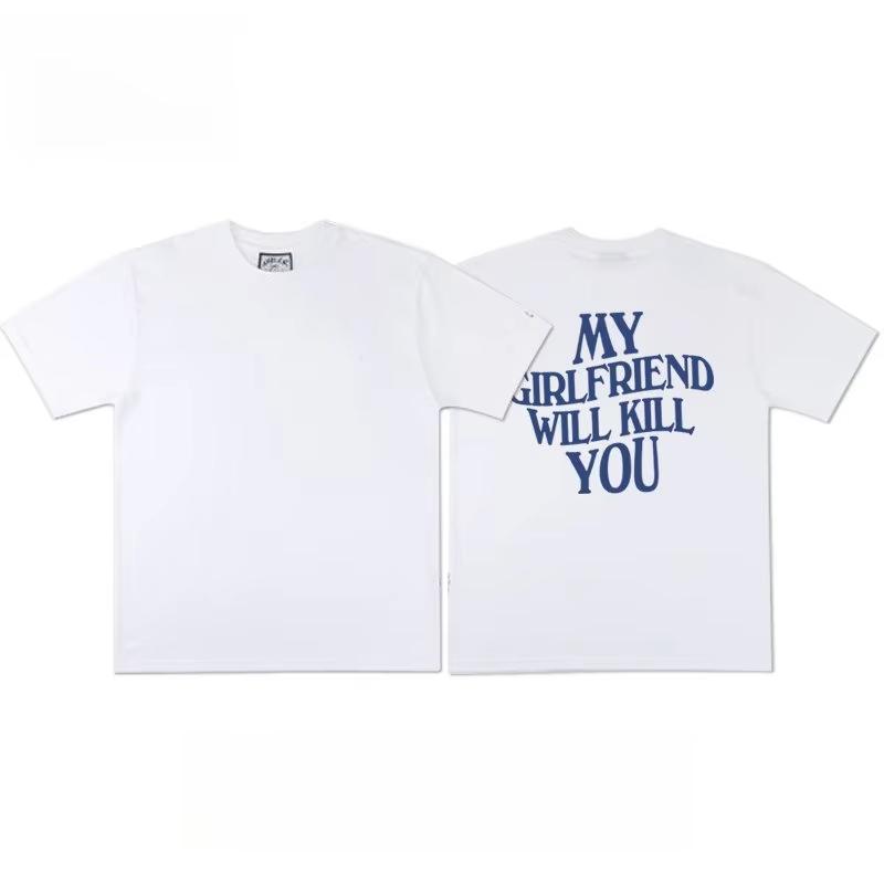 2026 Neues Lustiges My Girlfriend Will Kill You Aufdruck T-Shirt Herren und Damen Kurzarm-T-Shirt Herren Oberteil Herren T-Shirt 3XL