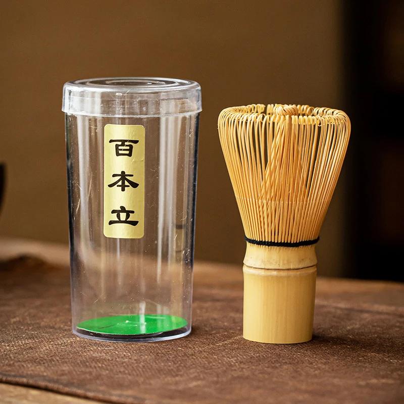Bambus Chasen 100 Mesh Teebesen Japanische Zeremonie Teegeschirr Küchenzubehör Grün Matcha Teepulver Schneebesen Teebesen Matcha Set brown
