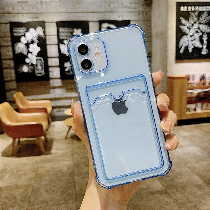 Stoßfeste Silikon-Handyhülle für iPhone 17 16 15 14 12 11 Pro 13 Xs Max Objektivschutz für iPhone SE X Xr 6s 7 8 Plus Kartenhülle Rückseite For iPhone 14 Plus blau