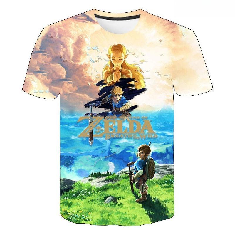Kinder T-Shirts Neue Animation 3D Digitaldruck Lässiges und bequemes Kinder-T-Shirt Sommer Mode Jungen T-Shirt 170 beige