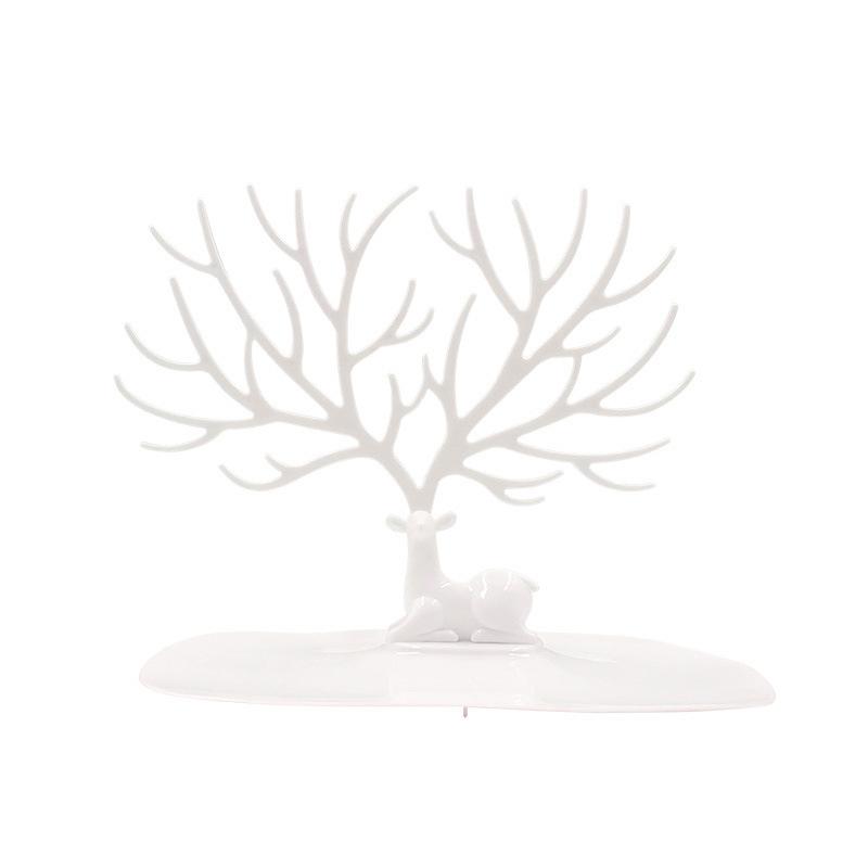 Geweih Baum Ring Halskette Schmuck Display Rack Ohrring Rack Armband Armband Schmuck Lagerung Rack Display Rack 2PC weiß