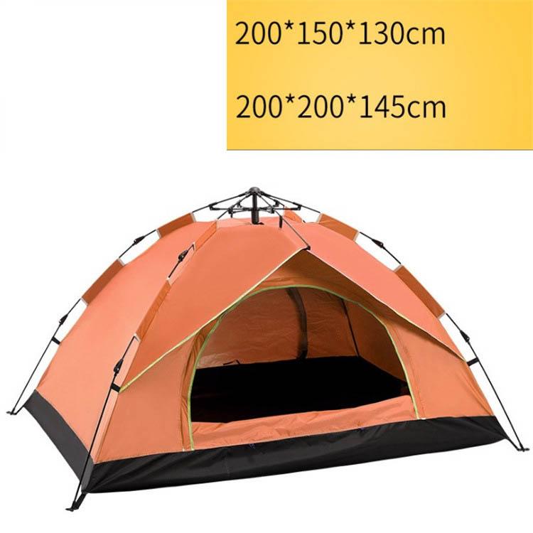 Vollautomatisches, schnell zu öffnendes Zelt für 3–4 Personen, wasserdichtes Zelt, Camping, Familie, Outdoor, leicht, sofort aufbaubar 200*150*130CM orange