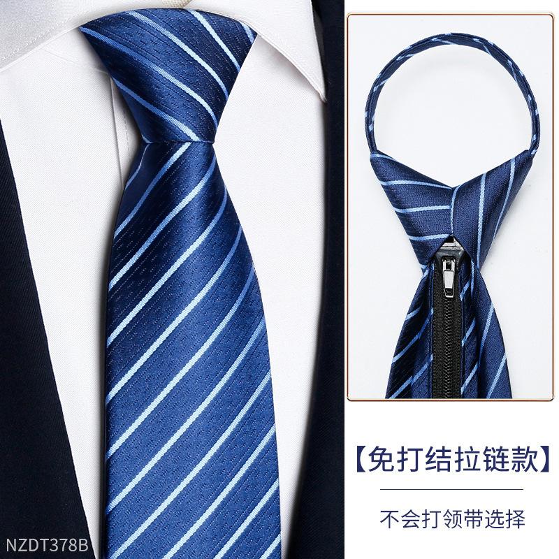 Krawatte Herren Knotenlose Krawatte Herren Schwarzes Kleid Business Reißverschluss Einfach Pflegen Hand Faul Anzug Tide black