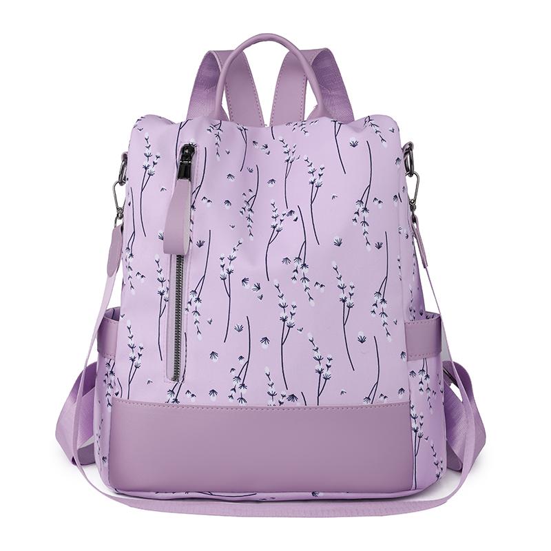 Wasserdichter Oxford-Rucksack für Damen, diebstahlsichere Rucksäcke, Umhängetaschen für Teenager-Mädchen, große Kapazität, Reise-/Schultaschen violett