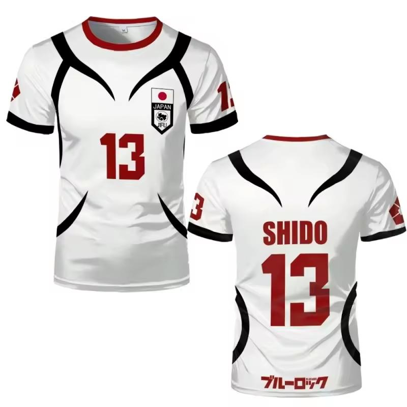 Anime Shidou Hemd Cosplay Kostüme #13 Japan U20 Fußballtrikot Shidou Ryuusei Fußball Trainings-T-Shirt 3D-Druck 4XL gray