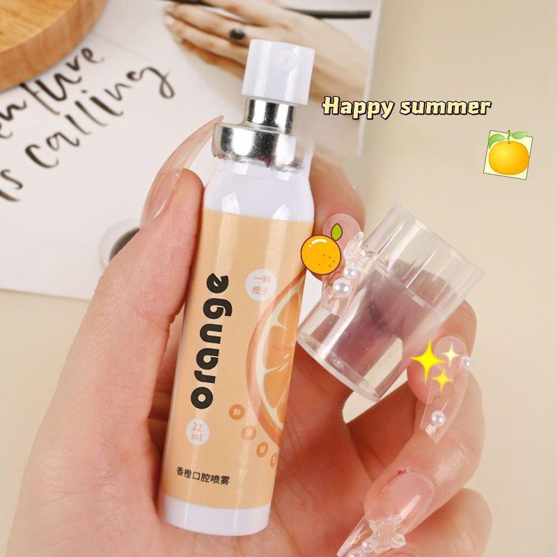 Oral Fresh Spray Munderfrischer Geruchsbehandlung Oral entfernen Mundgeruch Frucht-Litschi-Pfirsich-Geschmack Anhaltende Mundpflege orange orange