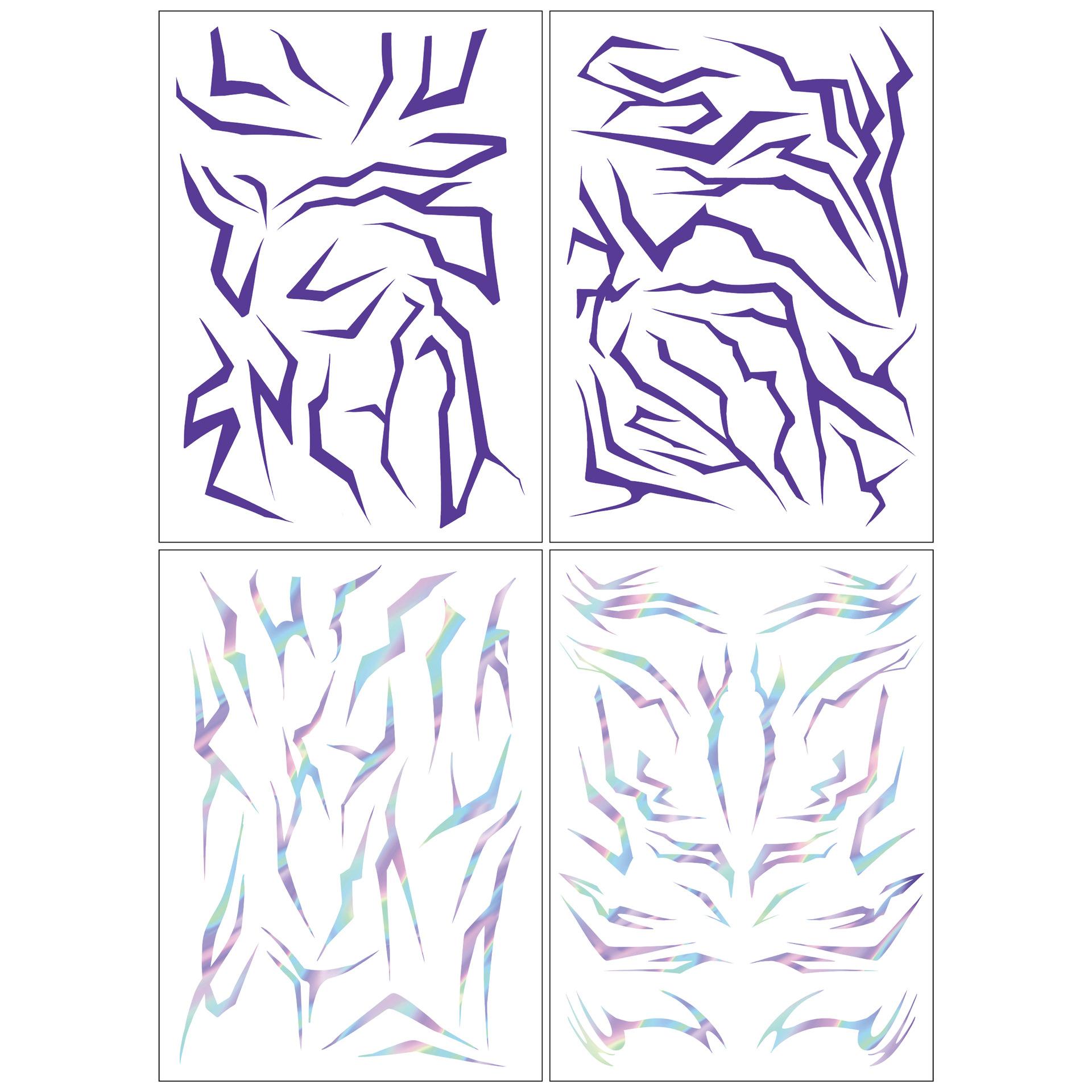 4 STÜCKE KPop Dämonenjäger Temporäres Tattoo Set Rumi& Jinu Muster Geburtstagsparty Huntrix Haloween Cosplay Rumi Tattoos Aufkleber 4pcs/set