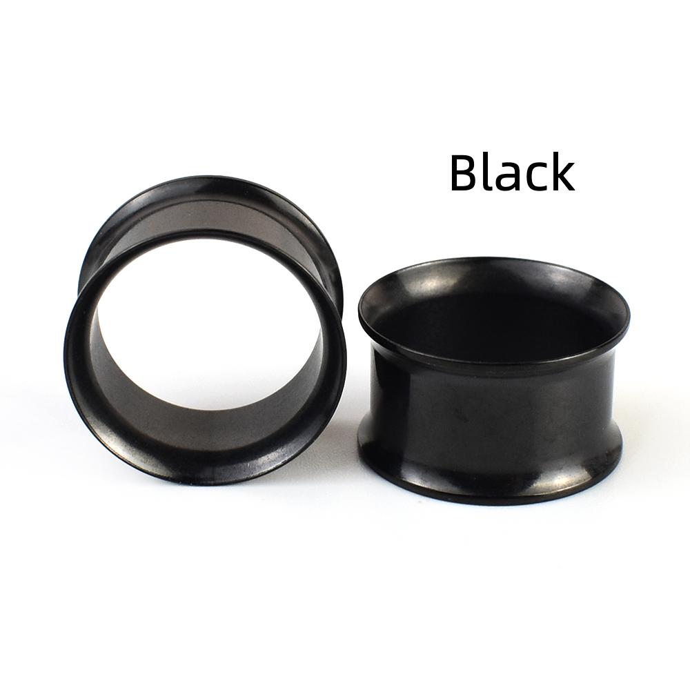 3–50 mm, 2 Stück, Ohrstöpsel, Tunnel, Messgeräte, Edelstahl, Ohrdehner, Körperpiercing-Schmuck für Damen und Herren 22mm schwarz