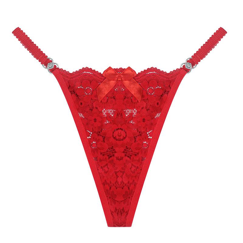 Frühlingsreine Begierde Spitzen-Tanga: Heiß verkaufende europäische & amerikanische sexy Übergrößen-Dessous für Frauen L (100-120 cm) rot