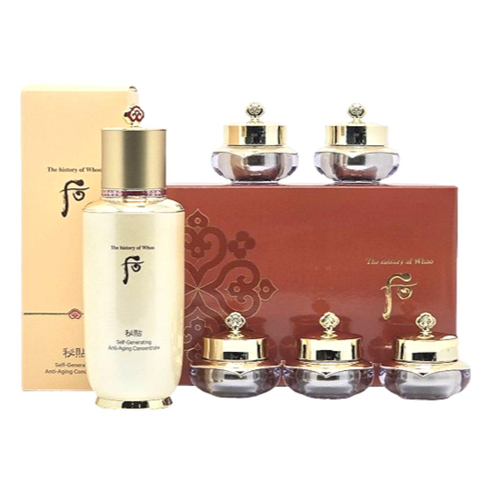 The History of Whoo Bichup Selbstgenerierende Essenz 90ml Spezial-Set – Anti-Aging Essenz + 5er Augencreme Test-Set | Koreanische Kräuter-Hautpflege 90ml Special Set beige