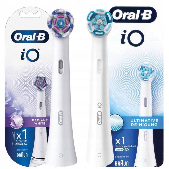 2x Zahnbürstenpräparate Oral-B iO Radiant White + Oral-B iO Ultimate clean White weiß