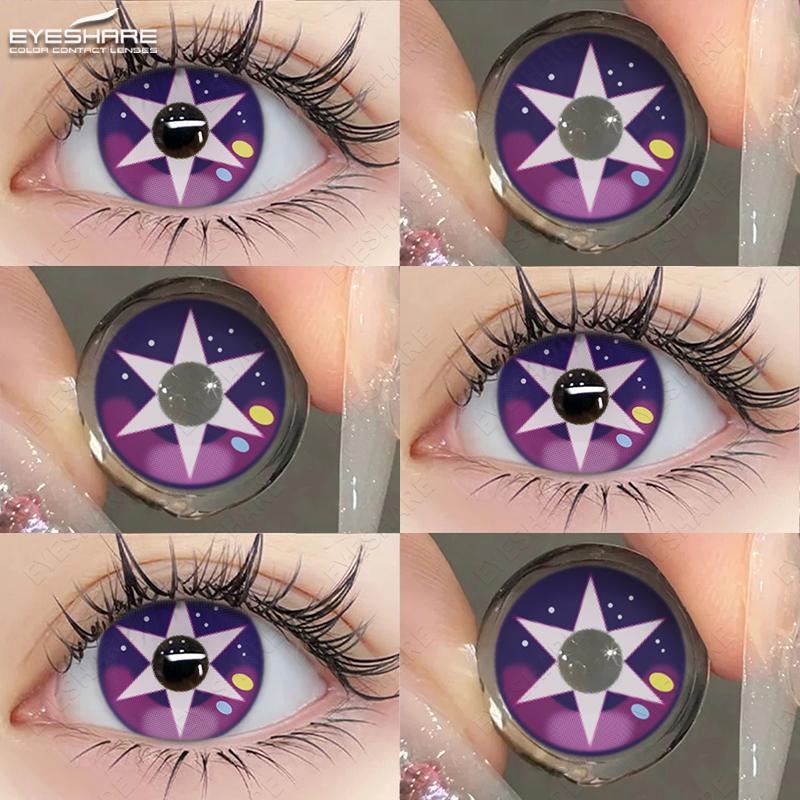 EYESHARE Cosplay Farbige Kontaktlinsen für Augen Make-Up Halloween Lila Linsen Gelbe Kontaktlinsen Augen Kosmetik Anime Zubehör