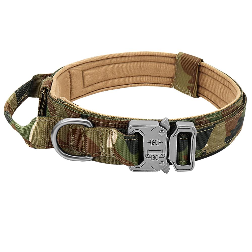 Militärisches taktisches Hundehalsband Camouflage Mittel Groß Hundehalsbänder zum Spazierengehen Training Langlebiges Hundehalsband für Schäferhund XL