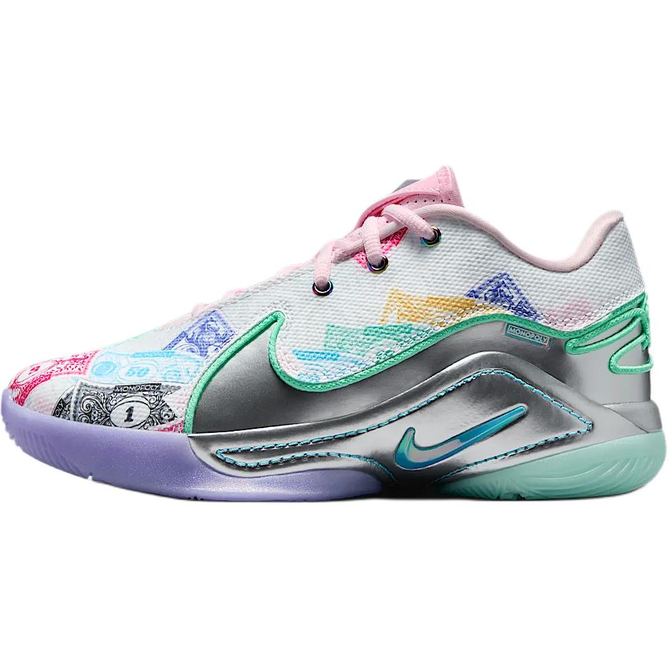 Monopoly x Nike LeBron 22 QS GS Currency Kinder-Sneaker Mehrfarbig Weiß Green-Glow HV6873-100 38