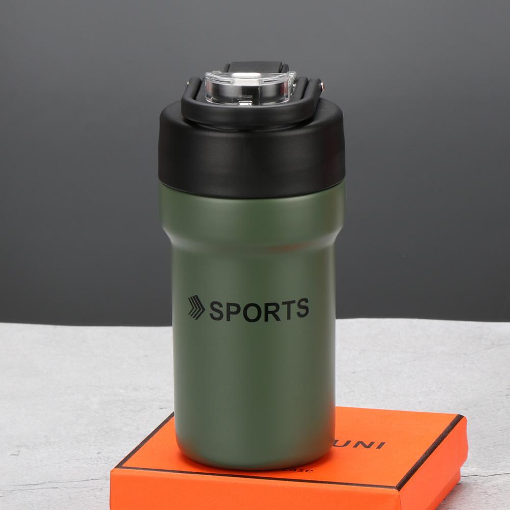 Outdoor Hohes Erscheinungsbild Doppelter Getränke-Kaffeebecher Amerikanisch Tragbar Auto Wasserbecher Männer und Frauen Gleich Sportgriff Kessel 380ml