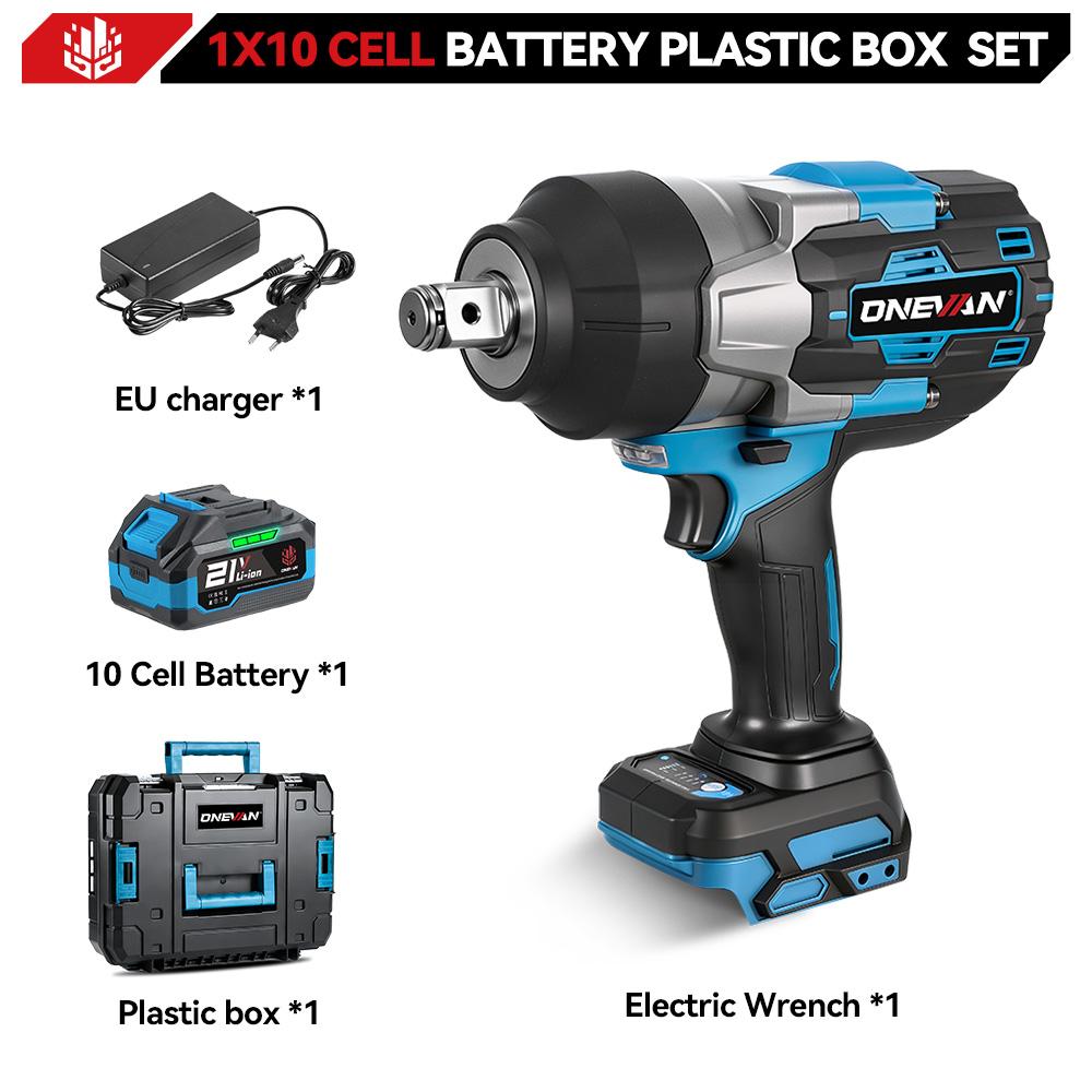 ONEVAN 3500N.M Drehmoment Bürstenloser Elektrischer Schlagschrauber 3/4 Zoll 8 Gänge Akkuschrauber Elektrowerkzeuge Für Makita 18V Batterie 1 Battery EU Plug