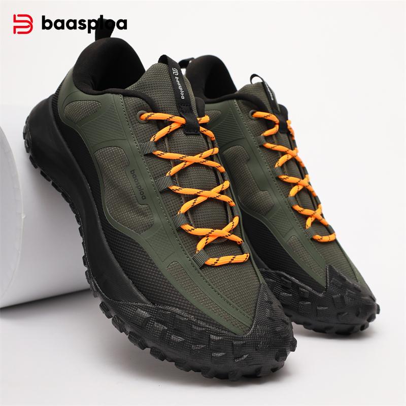 Baasploa Herren Outdoor Schuhe Rutschfeste Herbst Bequeme Herren Wanderschuhe Neuankömmling Alle Mode Herren Qualitätsmarke Outdoor Herrenschuhe 43 grün