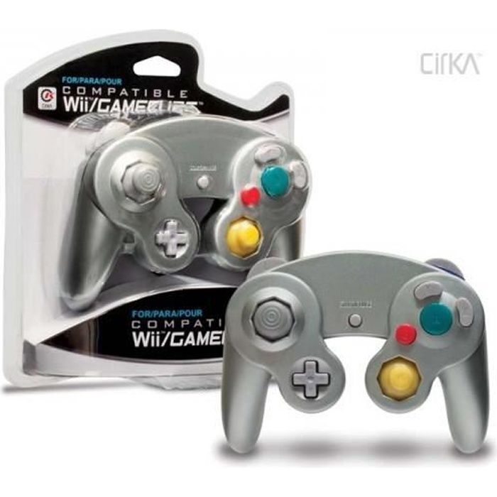 CIRKA : Silber/Silber-Gamepad für Nintendo Gamecube/Wii-Konsole