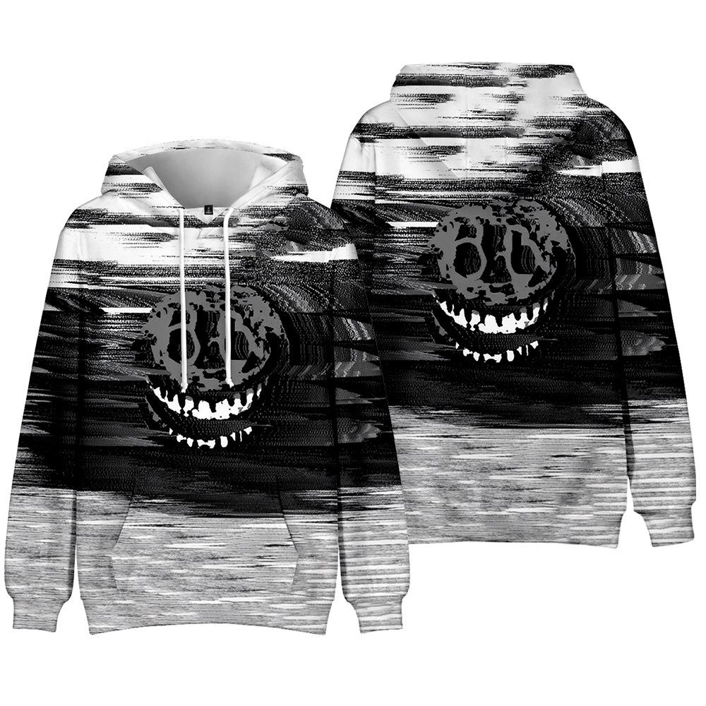 16 Farben Damen Herren Türen Roblox Figur Cartoon Print Kapuzenpullover Rundhals Sweatshirts Mann Reise Pullover Männlich Oberteil Streetwear Outdoor Trainingsanzug S weiß/schwarz