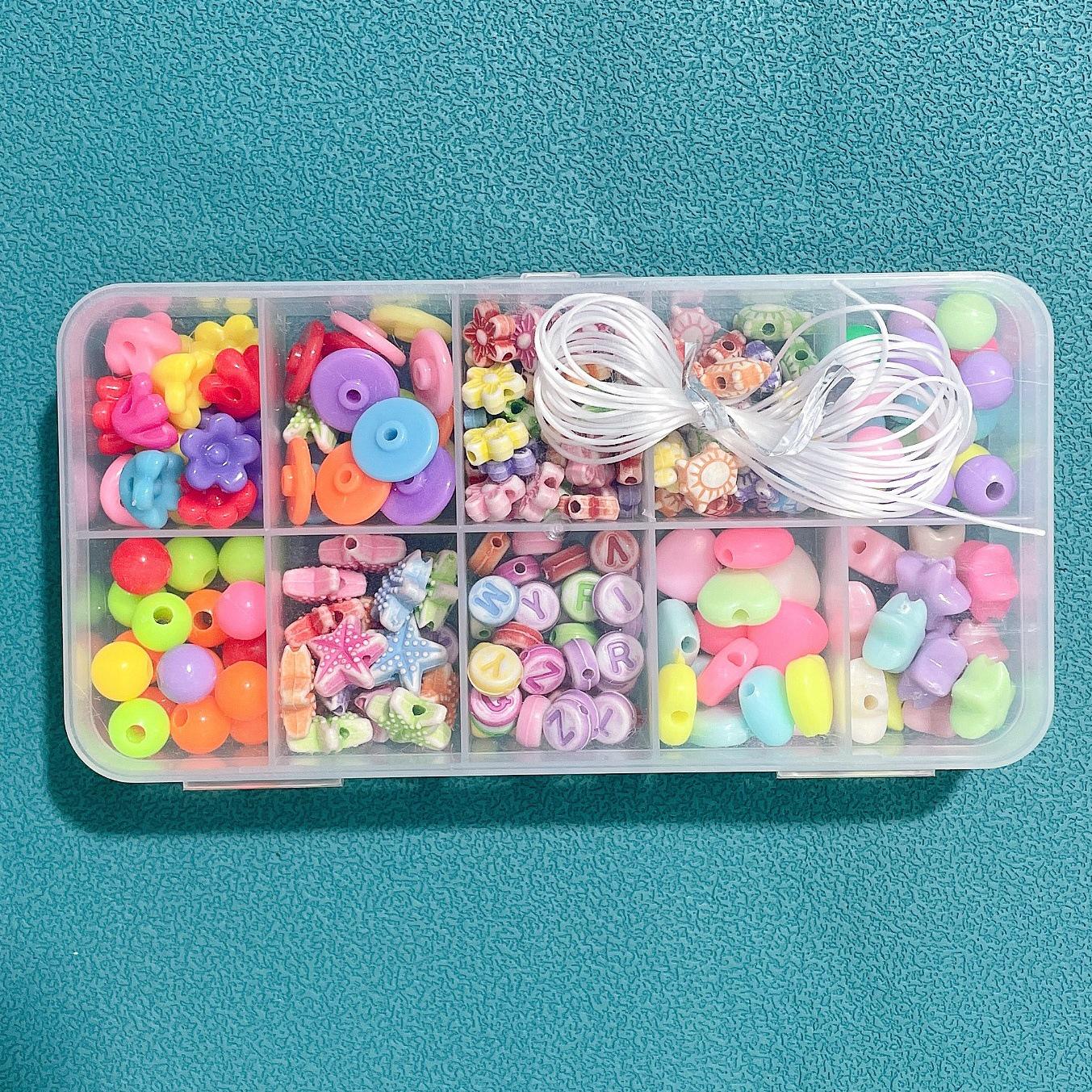 Kinder Perlen DIY Set: Handgefertigte Spielzeug-Geschenkbox mit Perlen und Ketten