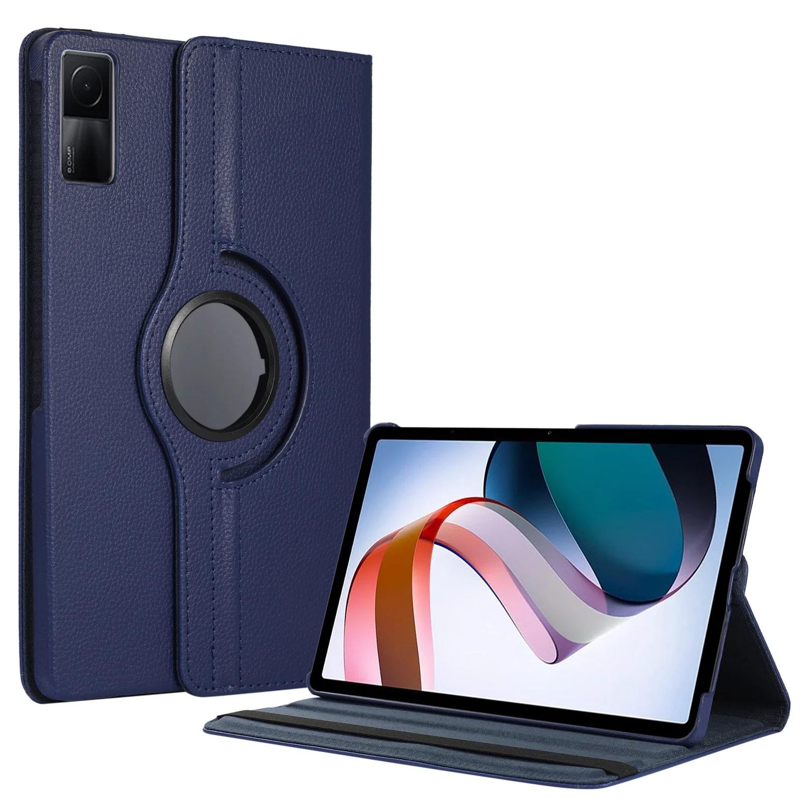 360 Grad drehbare Hülle für Xiaomi RedMi Pad SE 11 10.6 2023 Ständerhalter-Abdeckung Xiaomi Pad 5 11 Pro Mi6 PU-Leder-Tablet-Hüllen RedMi Pad SE 11inch dunkelblaue