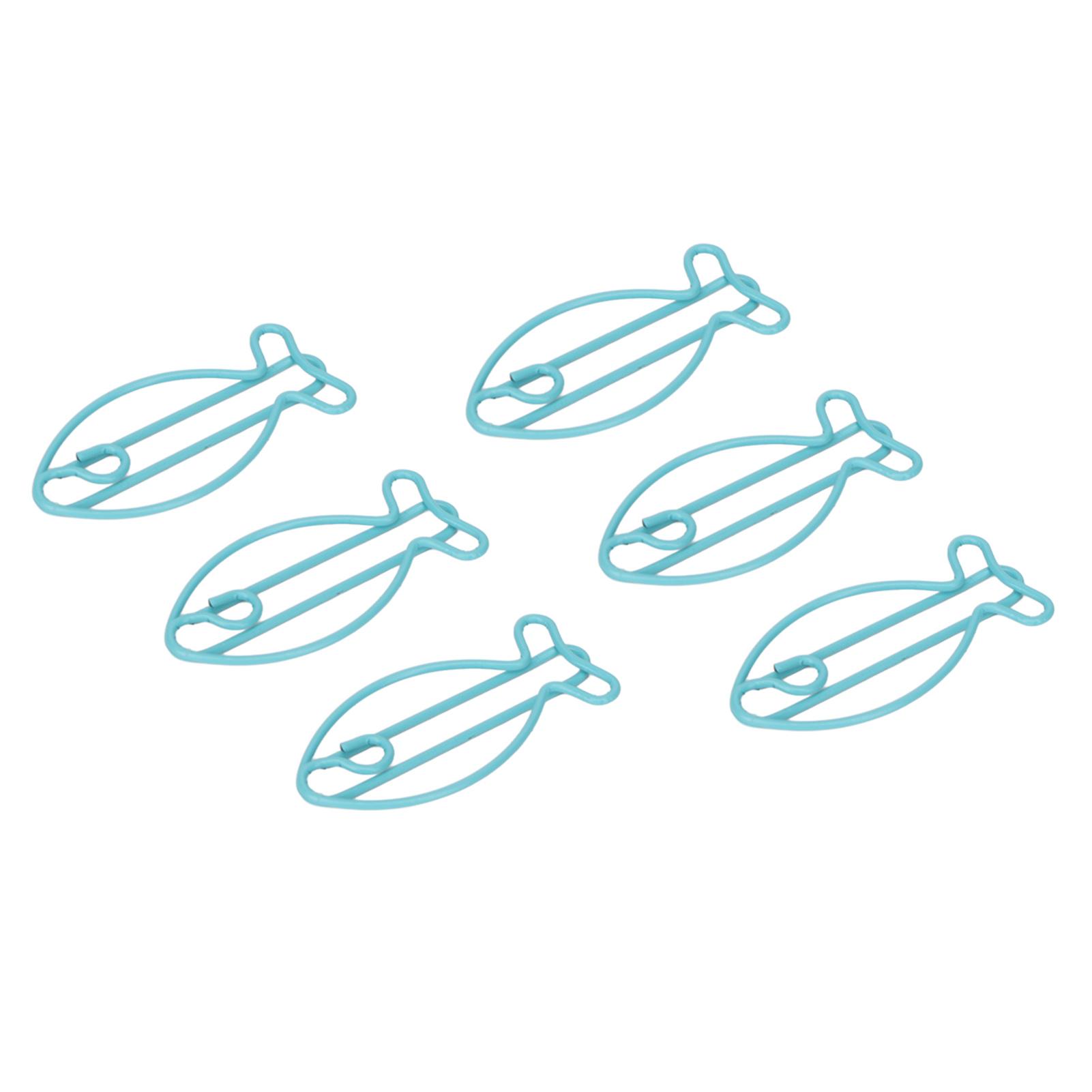 100 Stück Geformte Büroklammern Fischform Metall Tragbare Büroklammern zur Aktenklassifizierung Dokument