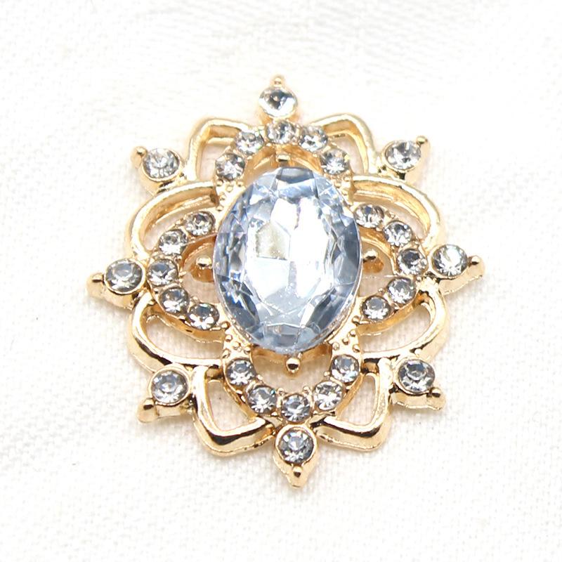 27*31Mm Oval Wasser Diamant Legierung Blume Platte Schmuck Zubehör Diy Hochzeit Kleid Bogen Kopfbedeckungen Schmuck Zubehör A18