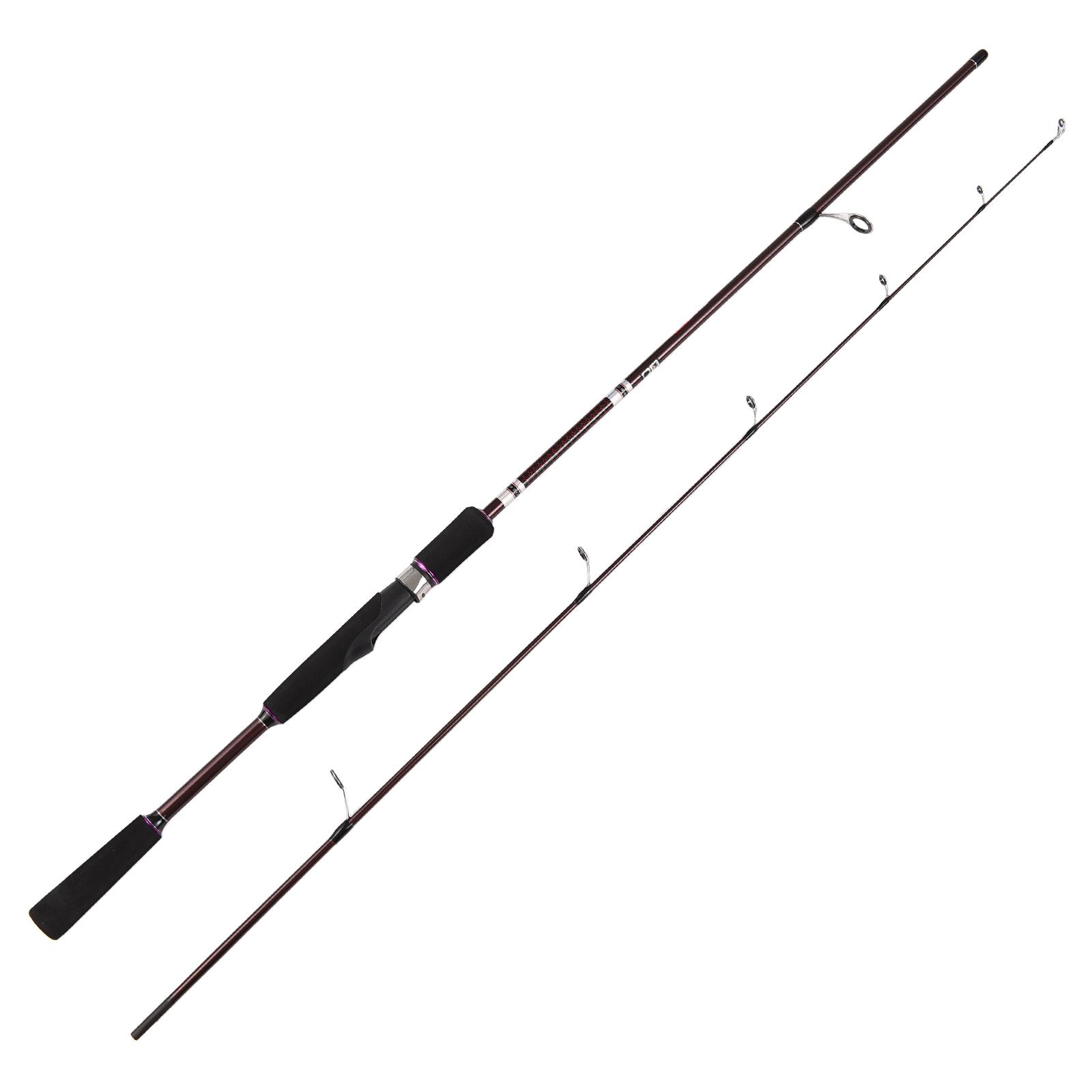 Carbon-Spinn-Angelrute, 1,8 m, solide Casting-Angelrute mit komfortablem EVA-Griff schwarz