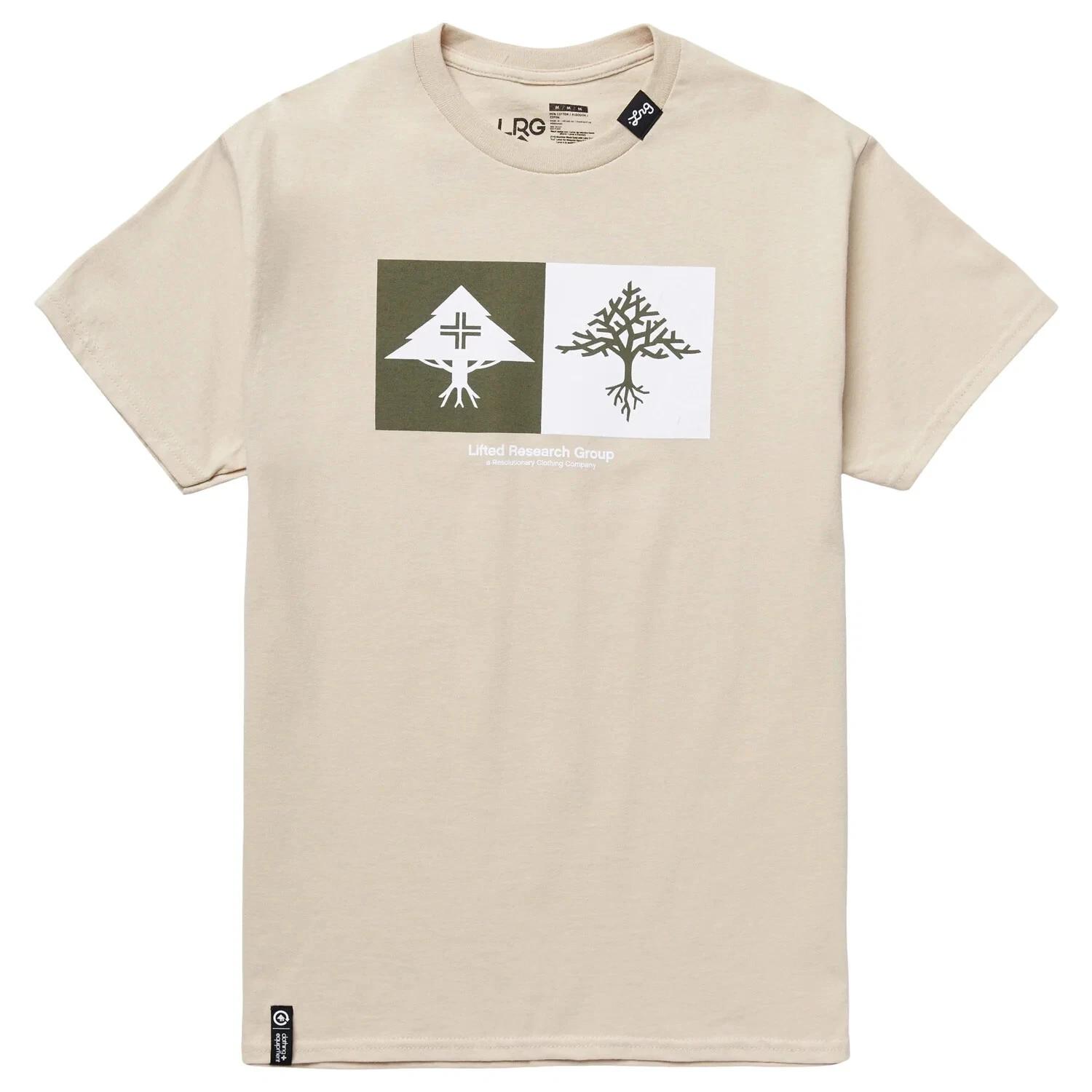 Lifted Research Group LRG Herren Double Up Tree Sand T-Shirt NWT Klein 2XL