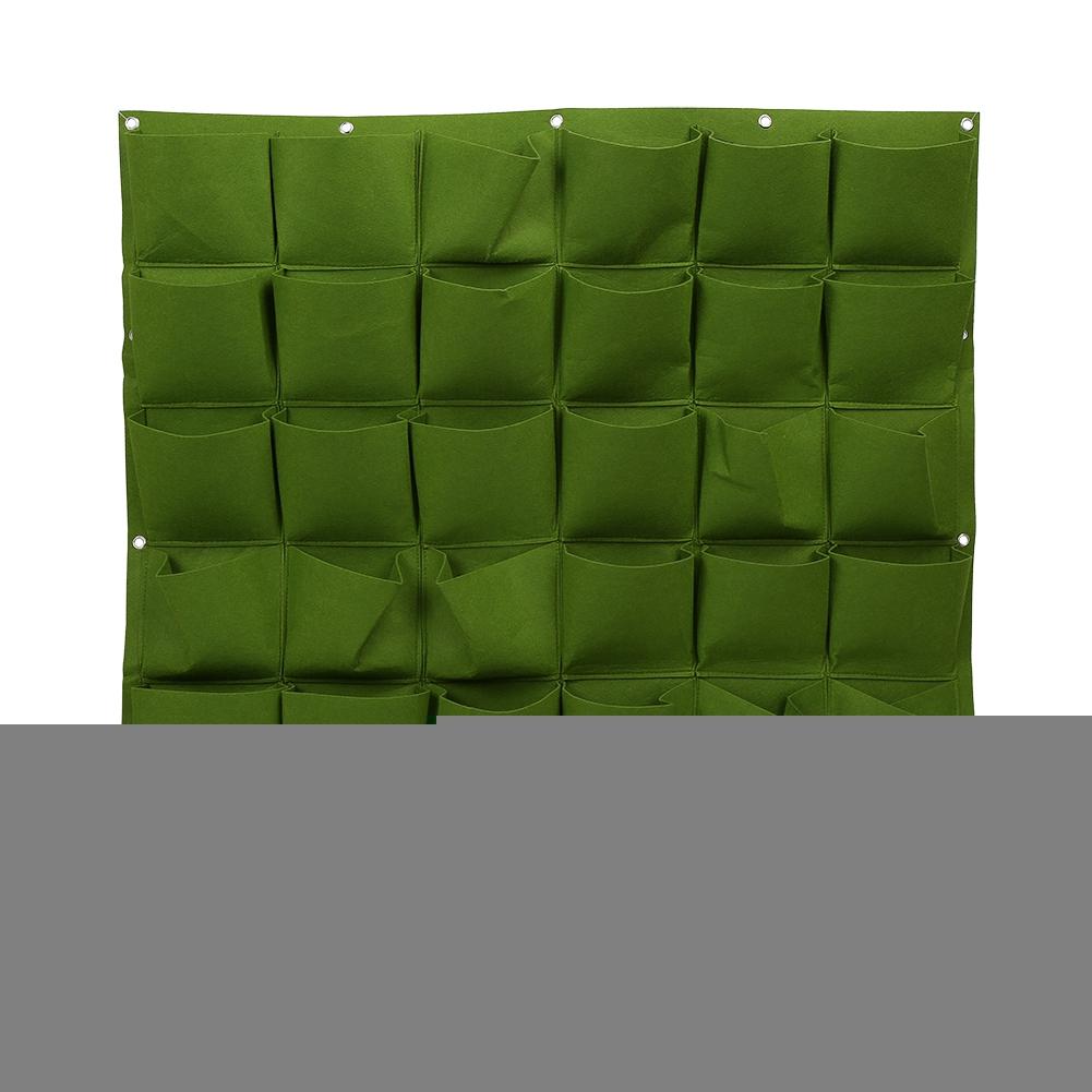 36 Taschen hängen Garten Pflanzung Taschen Outdoor Wand vertikale Begrünung Pflanzer grün grün
