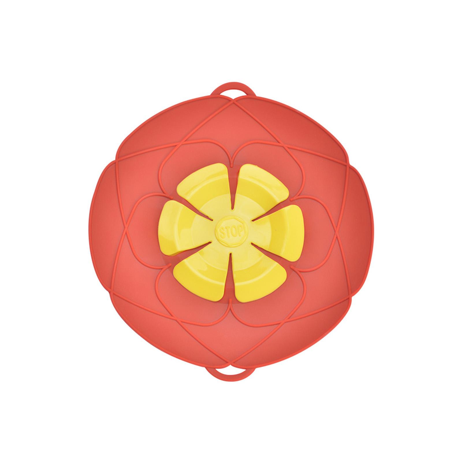 26CM Silikon Hochtemperaturbeständig Spritzwassergeschützt Kochstopp Blumenförmiger Überlaufschutz Küche Haushalt Anti-Überkochtopf One Size rot