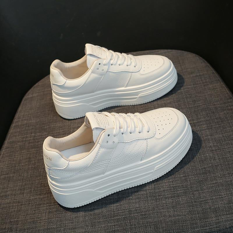 Leder dicken sohlen erhöhung kleine weiße schuhe kinder sommer neue vielseitig atmungsaktive bord schuhe casual sport schuhe frauen 38