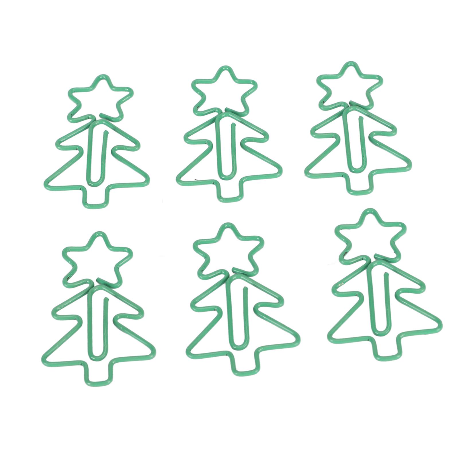 100 Stück Ausgefallene Büroklammern Weihnachtsbaum-Stil Rutschfest Mehrzweck Niedliche Büroklammern für Zuhause