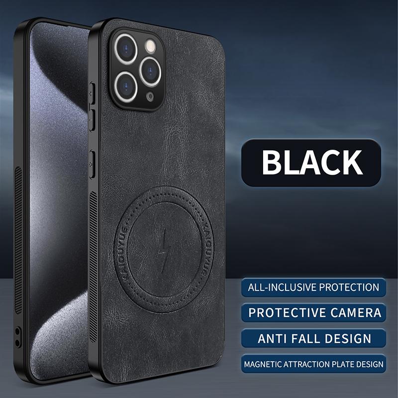 EUCAGR Für iPhone 11 Pro Max/11 Pro/11Pro Hülle Einfach Stilvoll Magnetische Saugung Luxuriös PU-Leder Hautfreundlich Anti-Drop Abdeckung iPhone 11Pro Max schwarz