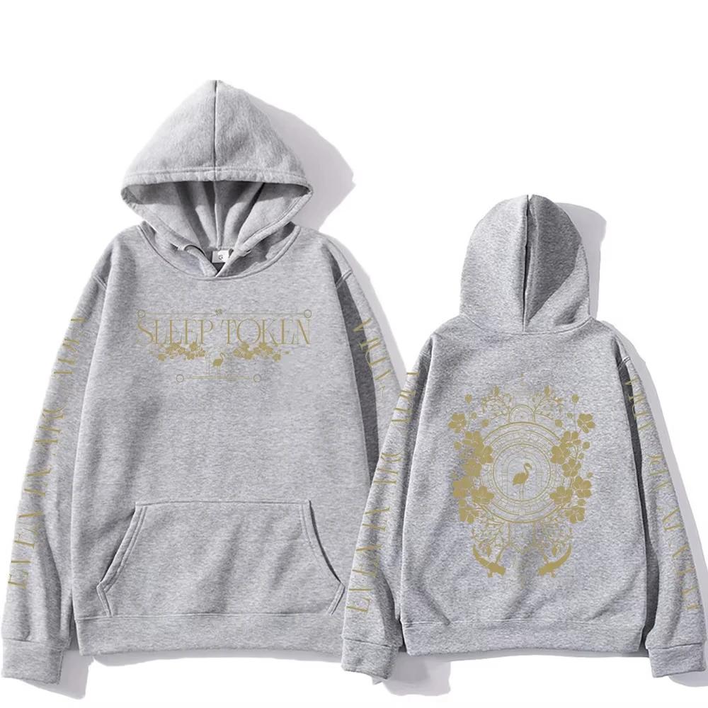 SleepToken Metal Band Hoodies Unisex Herren Damen Fans Sweatshirt Groove Metal Ästhetik Streetwear Retro Locker geschnitten L white