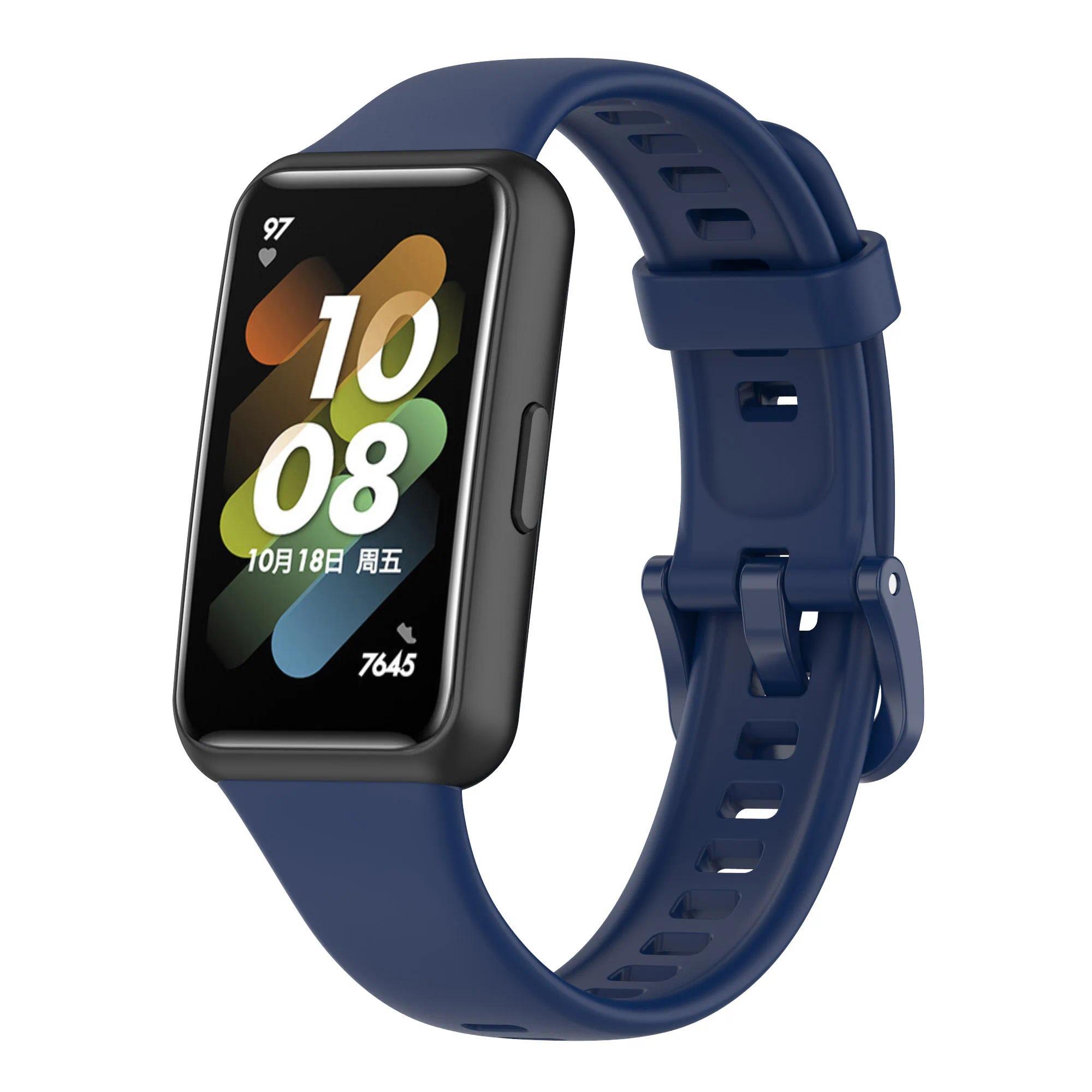 Silikon-Uhrenarmband für Huawei Band 7 Original-Armband Sport Smart-Armband Ersatz Correa Armband für Huawei Band 7 Armband For Huawei band 7 navy blau