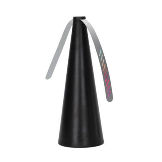 Fliegenabwehr-Ventilator mit reflektierendem Streifen, für Outdoor-Camping, Angeln, Picknick, Indoor-Desktop-Ventilator für Lebensmittel, tragbar, leise, faltbar, Fliegenspinner-Ventilator A schwarz