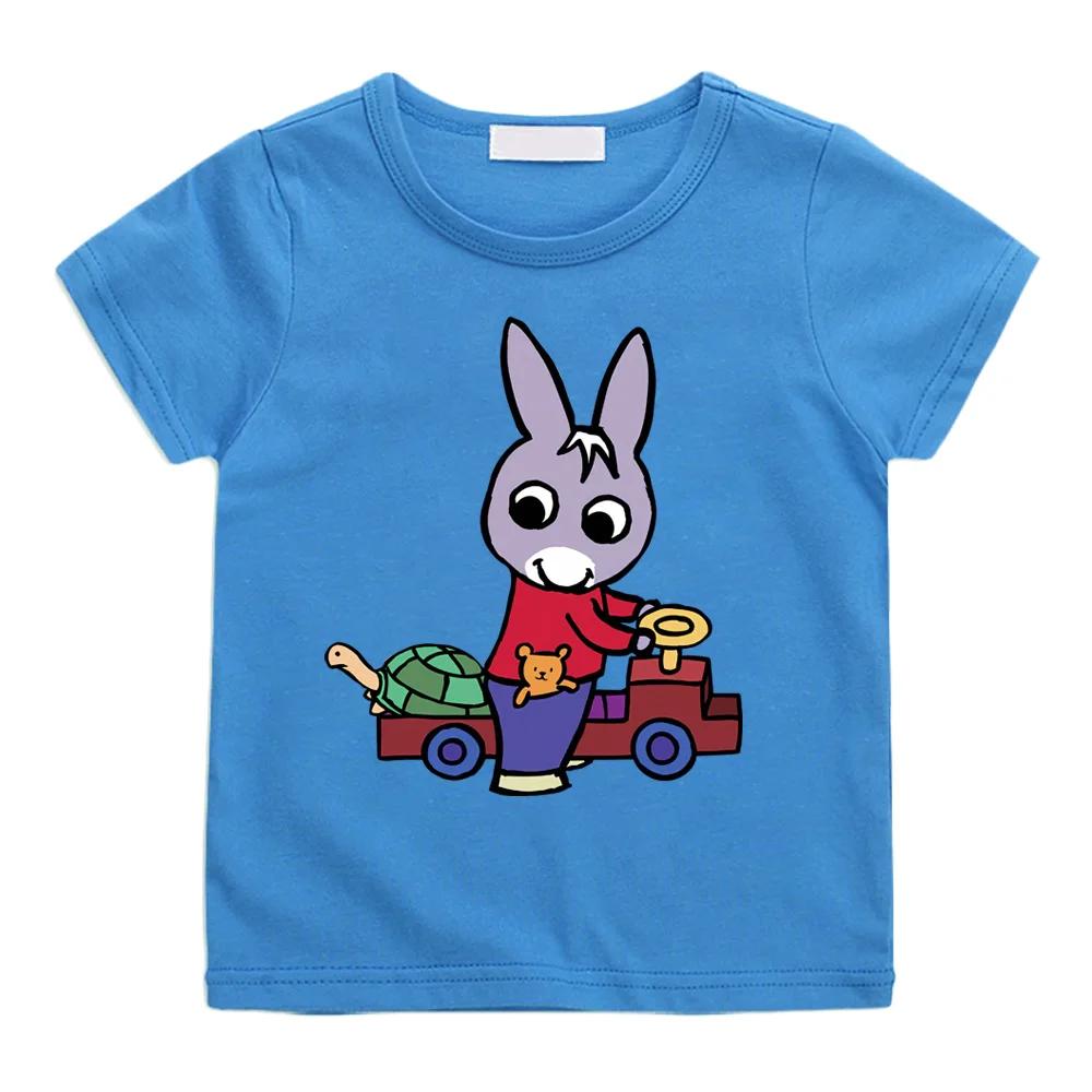 Lane Trotro 100% Baumwolle Cartoon T-Shirt Jungen Mädchen T-Shirt Sommer T-Shirts Bequem Hohe Qualität Rundhals Tops Kinderkleidung 150