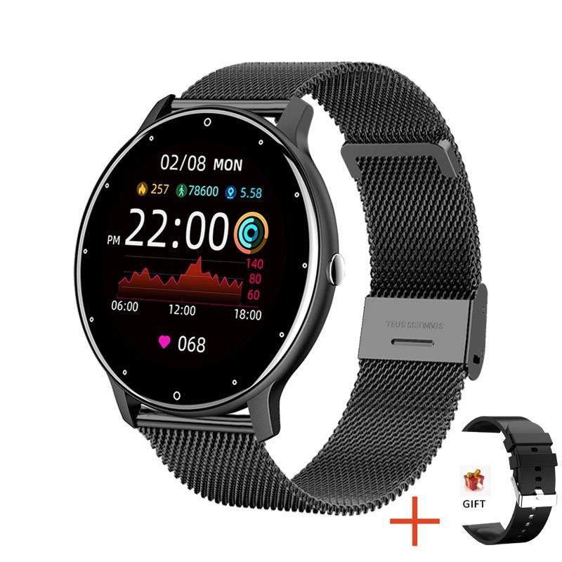 2026 Smartwatch Herren Damen Voll-Touchscreen Sport Fitness Uhr Mann IP67 Wasserdicht Bluetooth Für Android IOS Smartwatch Herren Milan mesh steel schwarz