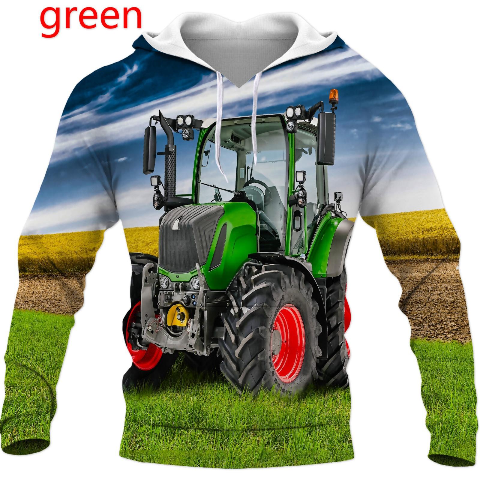 Neueste Cartoon Traktor 3D Gedruckt Hoodie Lustige Mode Casual Sweatshirt Pullover Hoodies Mode S