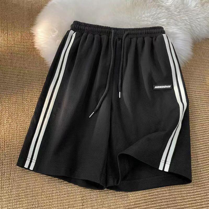 Sport Casual Shorts Frauen Hong Kong Stil Paare Lose Fünf-punkt Shorts Sommer Außerhalb Mode Shorts S schwarz