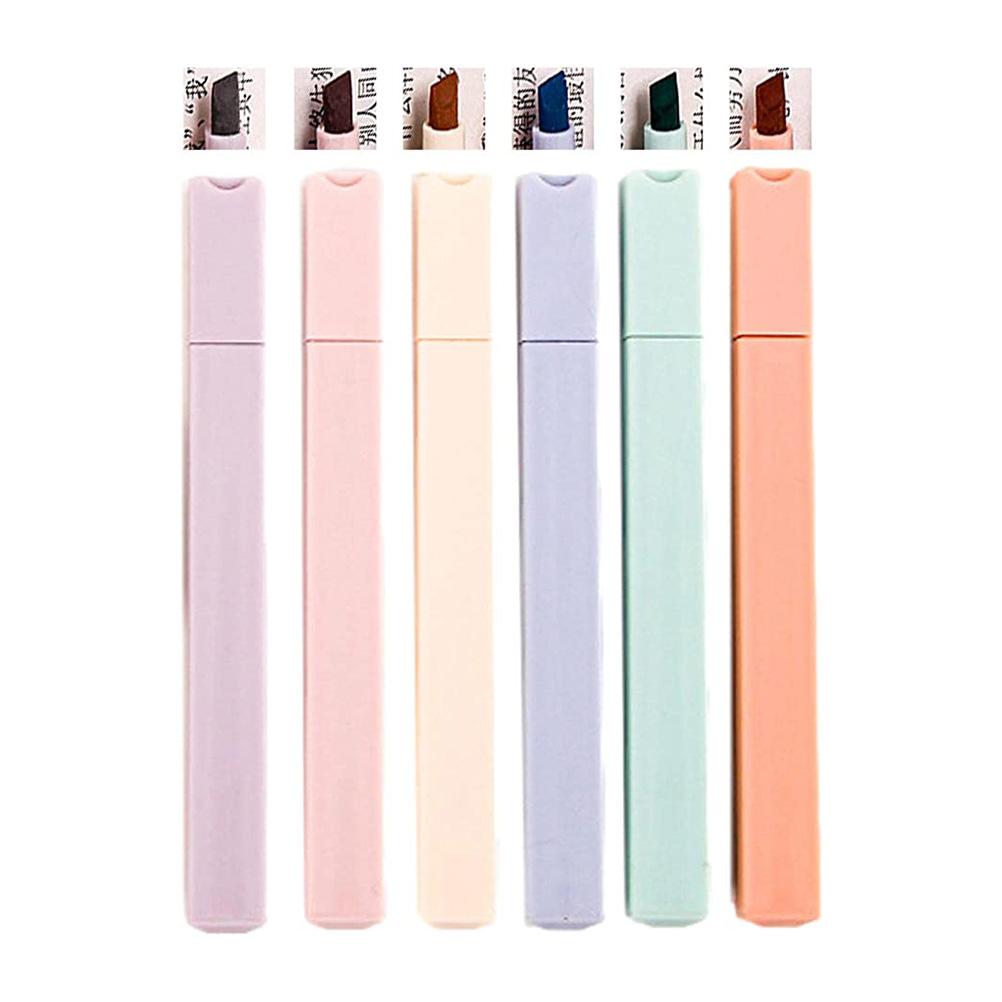 6 Farben Highlighter Set Weiche Textmarker Ästhetische Pastellfarben Tagebuch Planer Notizen Büro Schulbedarf