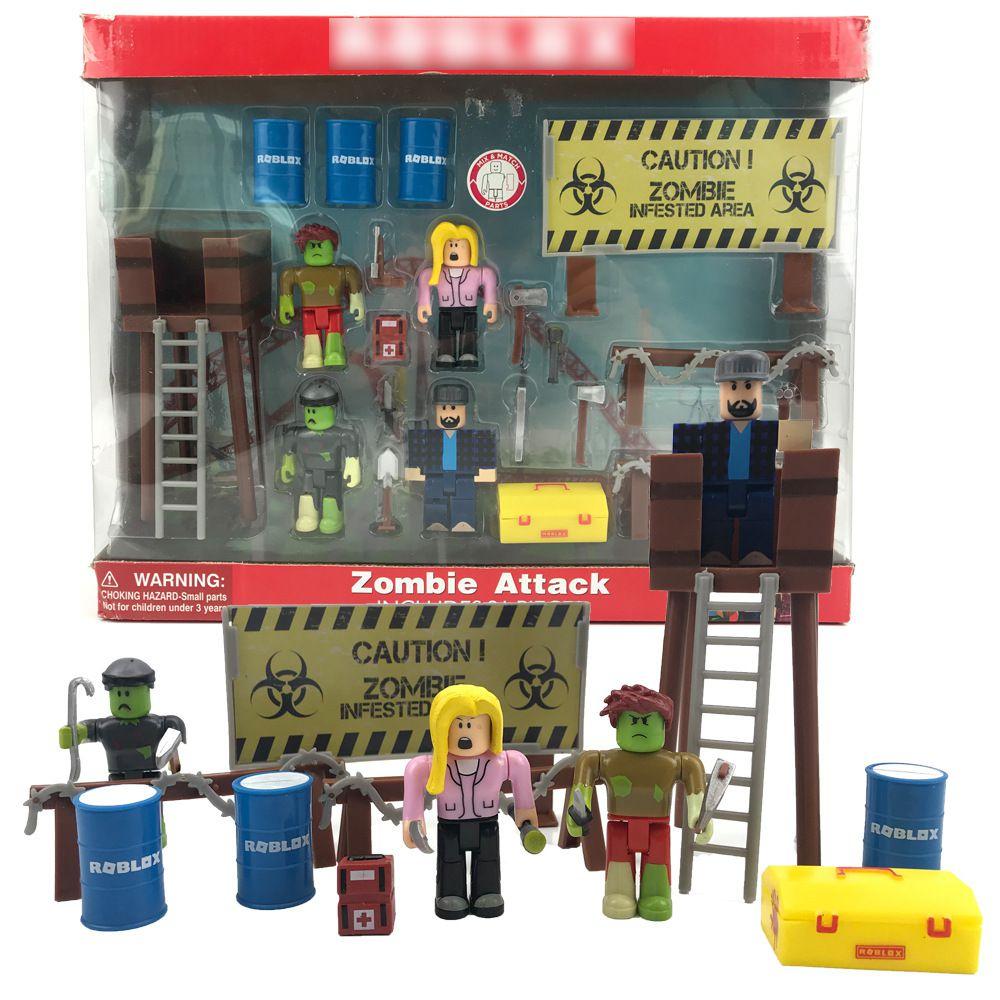 Roblox Figuren Set mit bunten Charakteren und Zubehör für kreatives Spielen Zombie