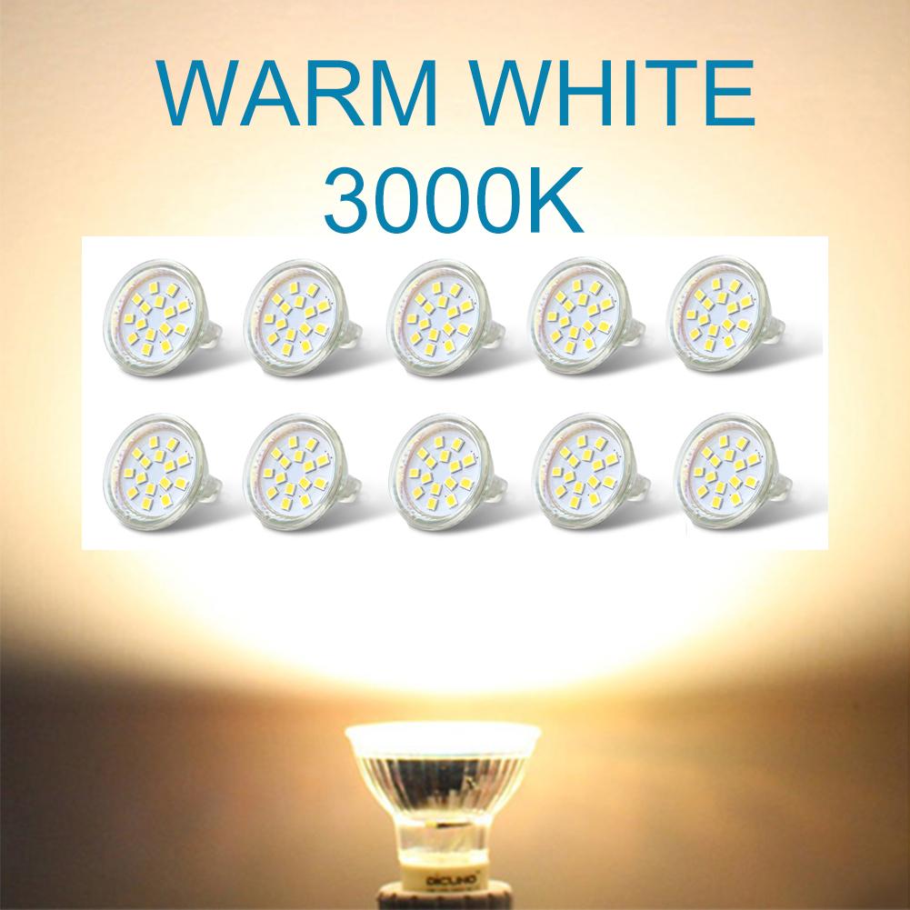 10 Stück MR11 LED-Lampen GU4 AC 12V 3W Kein Flimmern SMD2835 120° Mini-Strahler für Wohnzimmer-Vitrine Halogen-Ersatz warm weiße